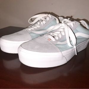 ✨WORN ONCE, PLATFORM PASTEL VANS ✨